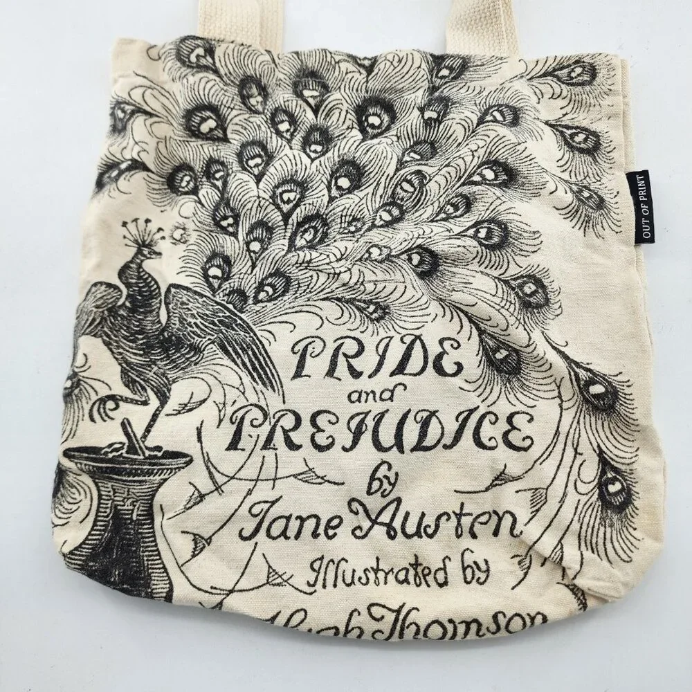 Out of Print Pride and Prejudice Jane Austen Reusable Canvas‎ Tote Shoulder Bag